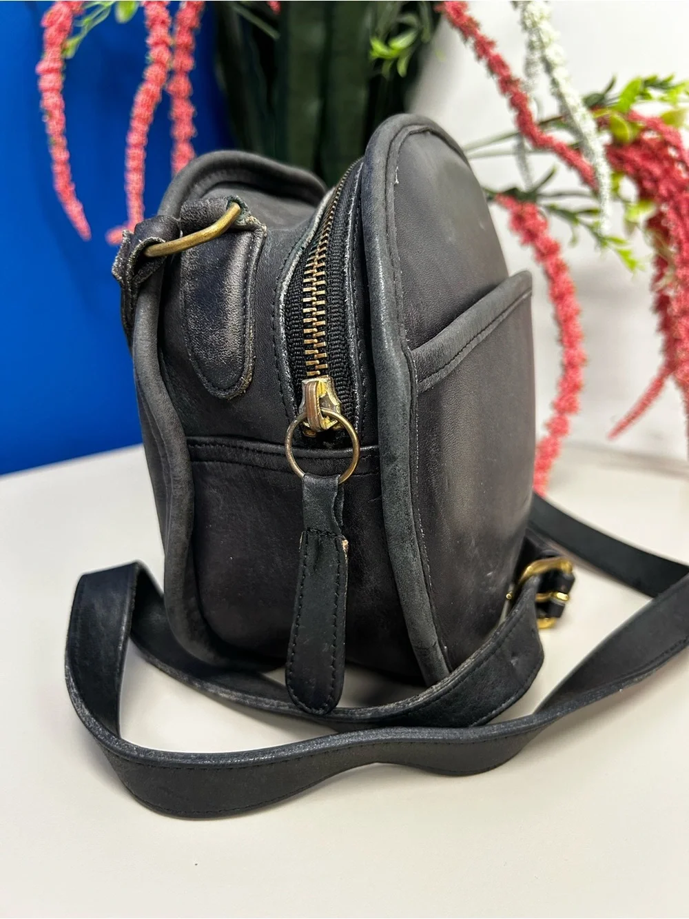 VTG Coach Chester Canteen Crossbody Bag Purse Black 1980s